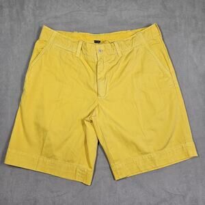 Vintage Polo Ralph Lauren Shorts Mens 36 Yellow 10" Drawstring Y2K Chino Twill